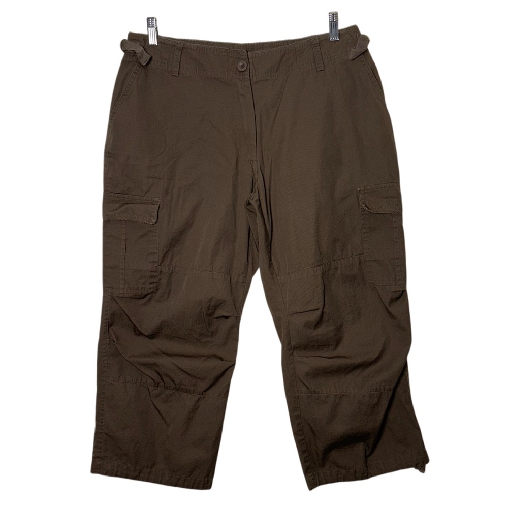Garnet Hill Mid rise Brown Cropped Pants GUC size 14